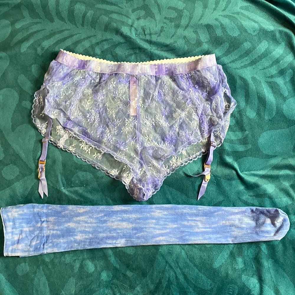 Savage X Fenty Garter shorts and thigh high set